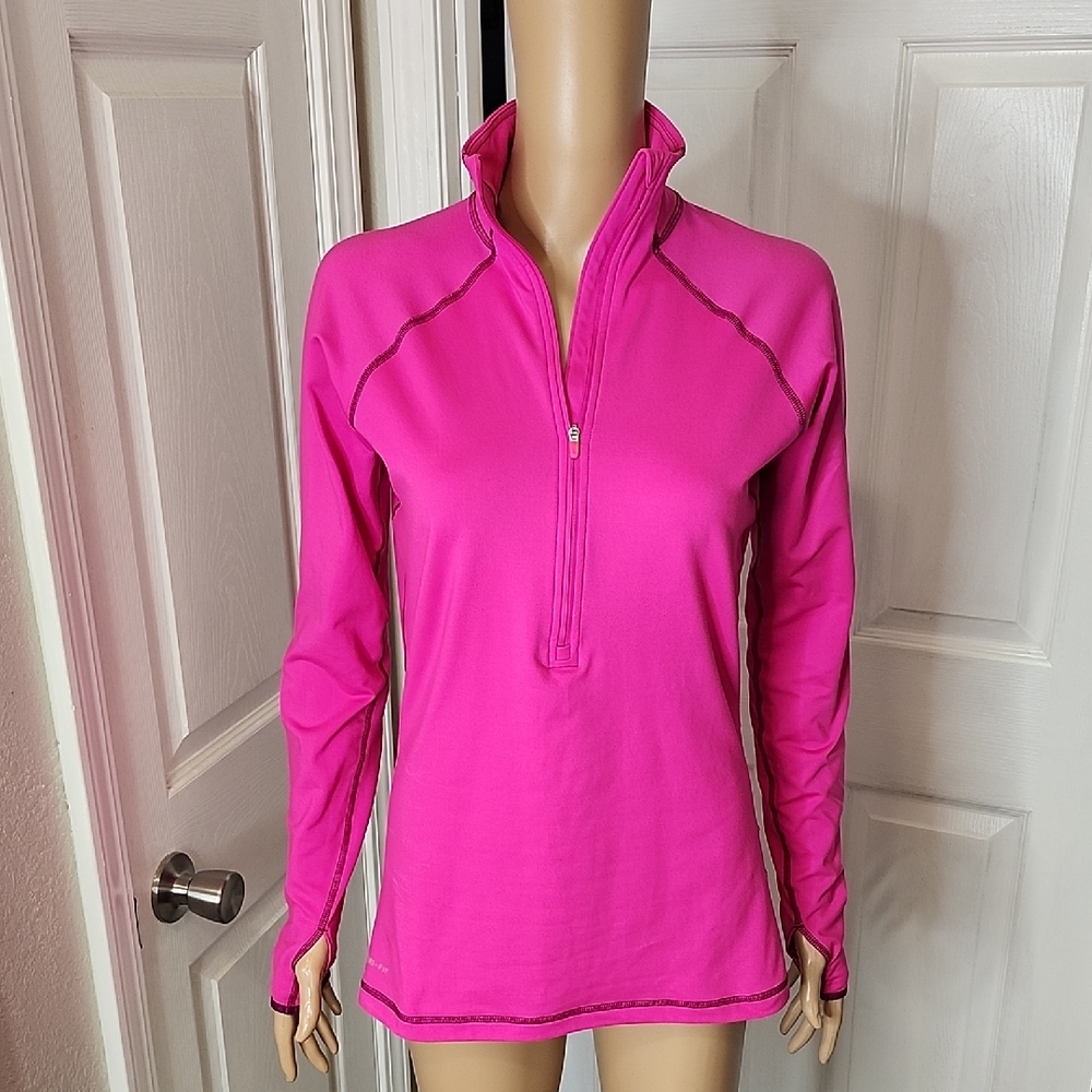 Nike Pro Dri-Fit 1/2 Zip Women's Fuchsia Long Sleeve Pullover Jacket